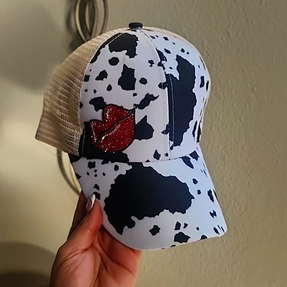 Cow print cap